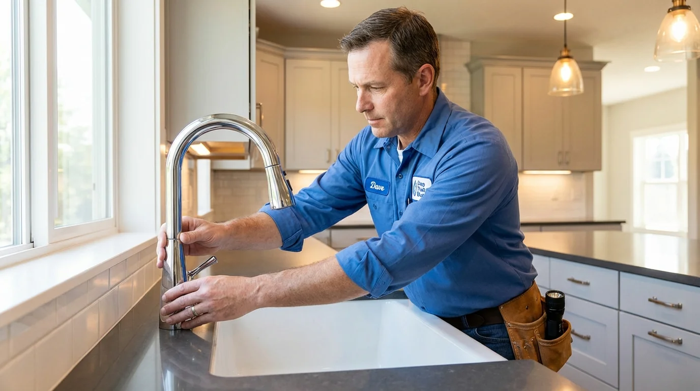 Kitchen faucet installation by Johns Plumbing LLC in Cade