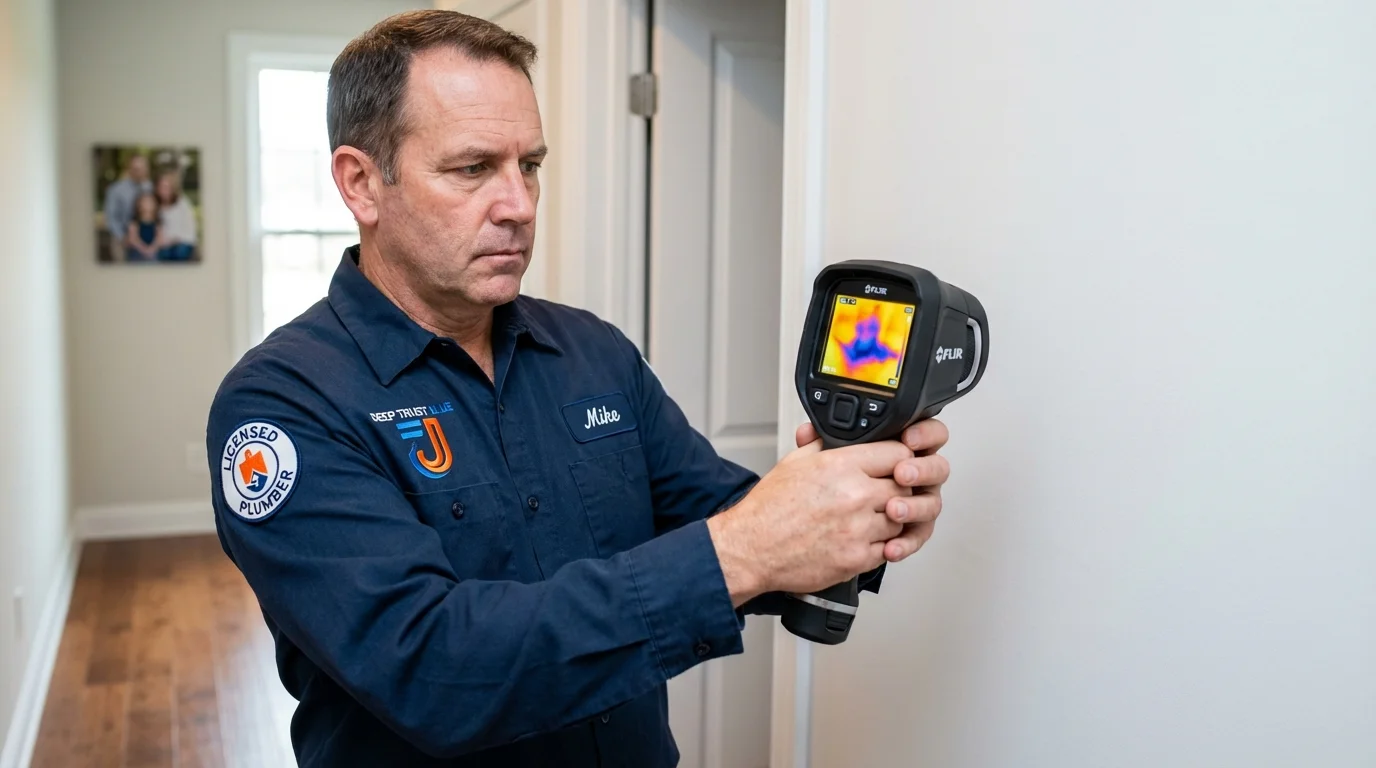 Thermal imaging leak detection by Johns Plumbing LLC in Cade
